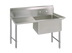 Thumbnail image #1 for One-Compartment Stainless Steel Sink with Left Drainboard, 16 x 20 x 14 Bowl and 10-Inch Backsplash