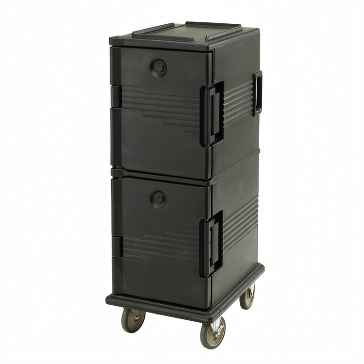 Product image #2 for Cambro Ultra Camcart 2-Compartment Front-Loading Insulated Food Pan Cart, 60 Qt. Per Compartment, Black