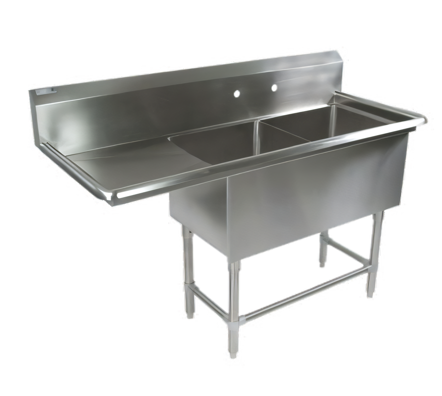 Product image #1 for John Boos Pro-Bowl 2-Compartment Commercial Sink with 24-Inch Left Drainboard, 16-Gauge Stainless Steel