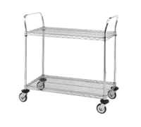 Metro Super Erecta MW611 Standard Duty 2-Shelf Chrome Plated Steel Utility Bus Cart, 36 x 24 Inches