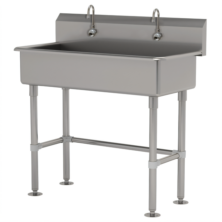 Product image #1 for Advance Tabco Multiwash Freestanding Hand Wash Sink with 2 Electronic Faucets, 40 Inch Wide, 304 Stainless Steel