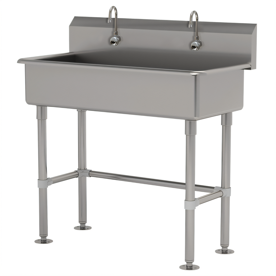 Product image #1 for Advance Tabco Multiwash Freestanding Hand Wash Sink with 2 Electronic Faucets, 40 Inch Wide, 304 Stainless Steel