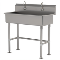 Advance Tabco Multiwash Freestanding Hand Wash Sink with 2 Electronic Faucets, 40 Inch Wide, 304 Stainless Steel
