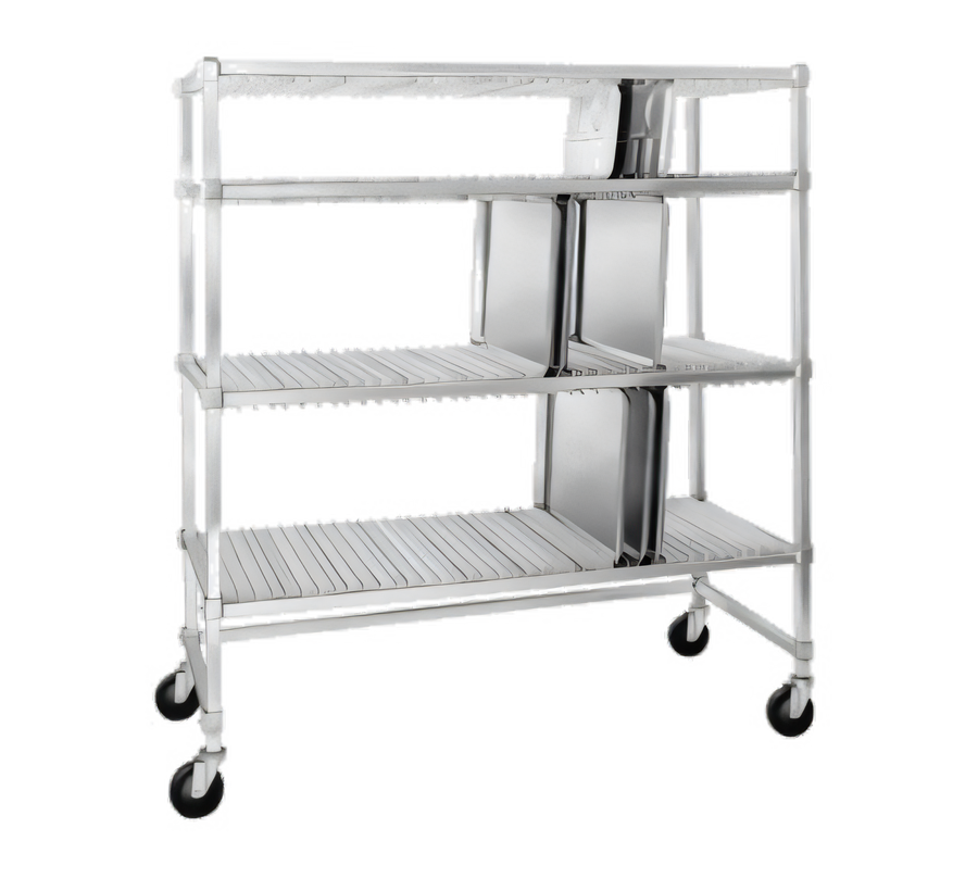 Product image #1 for Channel Manufacturing ATDR-3 Adjustable 3-Tier Mobile Aluminum Tray Drying Rack, 63"W x 30"D x 60"H