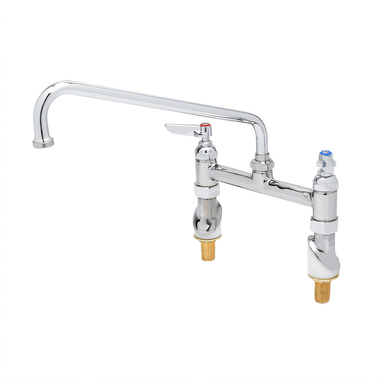 Product image #1 for T&S Brass Double Pantry Faucet with 12-Inch Swing Nozzle, 8-Inch Centers