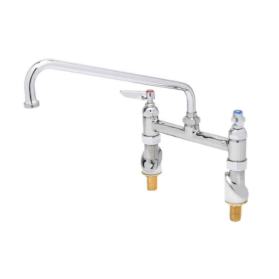 Product image #1 for T&S Brass Double Pantry Faucet with 12-Inch Swing Nozzle, 8-Inch Centers