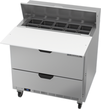 Beverage Air Sandwich Top Refrigerated Prep Table with 2 Drawers, 36-Inch Wide, 10.01 Cu. Ft.