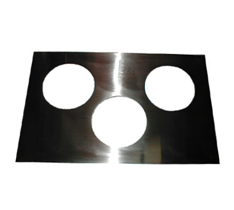 Product image #1 for APW Wyott Stainless Steel 3-Hole Adapter Plate with 6-1/2 Inch Round Cutouts for 12 x 20 Openings
