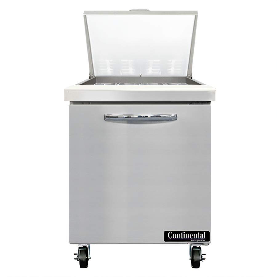 Product image #1 for Continental Refrigerator Mighty Top 27-Inch One-Section Refrigerated Sandwich Prep Table with Solid Door and 12-Pan Capacity