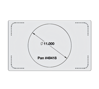 Miramar Single Size Stainless Steel Adapter Plate Template for Miramar Cookware, Plain Edge, Large Round Cutout