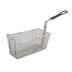 Thumbnail image #1 for Winco Rectangular Medium Mesh Floor Fryer Basket with Green Plastic Handle, Nickel-Plated Steel