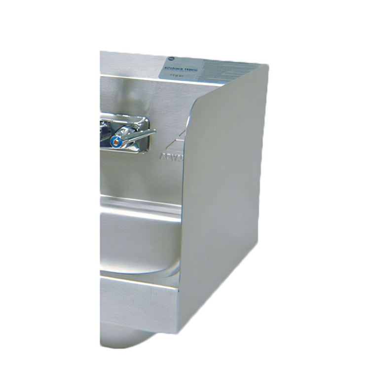 Product image #1 for Advance Tabco Welded 16-Gauge 300 Series Stainless Steel Hand Sink Side Splash, 12-Inch High, Single-Sided
