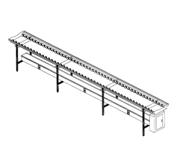 Product image #1 for Dinex DXIESR20 Tray Make-Up Conveyor with PVC Rollers, 20-Foot Section