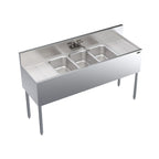 Thumbnail image #1 for Krowne Royal Series KR19-53C Three-Compartment Stainless Steel Underbar Sink with Faucet and Left/Right Drainboards, 60" W x 19" D