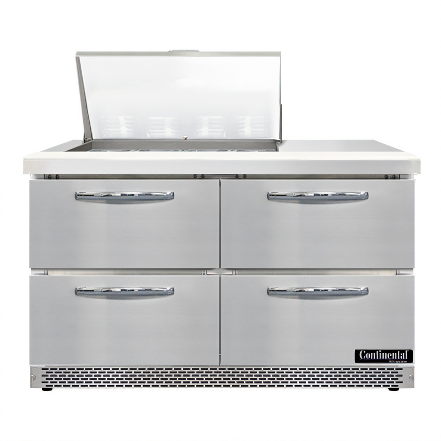 Product image #1 for Mighty Top SW48N12M-FB-D 48 Inch Two-Section Front Breather Refrigerated Sandwich Prep Table with Drawers