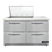 Mighty Top SW48N12M-FB-D 48 Inch Two-Section Front Breather Refrigerated Sandwich Prep Table with Drawers