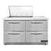 Thumbnail image #1 for Mighty Top SW48N12M-FB-D 48 Inch Two-Section Front Breather Refrigerated Sandwich Prep Table with Drawers