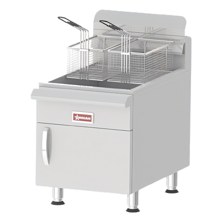 Product image #1 for Countertop Natural Gas Fryer, 30 lb Capacity, Stainless Steel, 2-Basket