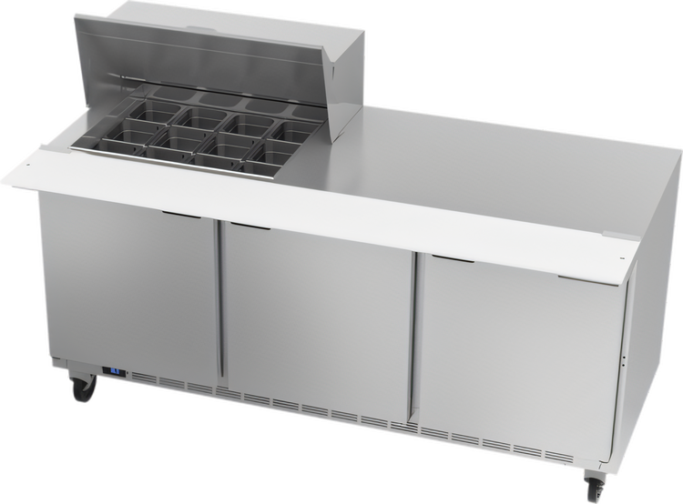 Product image #1 for Beverage-Air SPE72HC-12M 72-Inch Three-Section Mega Top Sandwich Prep Table with 12-Pan Opening