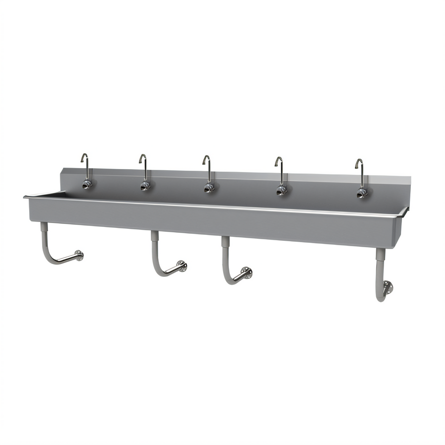 Product image #1 for Advance Tabco 100-Inch Wall Mounted Multiwash Hand Sink with 5 Electronic Faucets