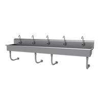 Advance Tabco 100-Inch Wall Mounted Multiwash Hand Sink with 5 Electronic Faucets