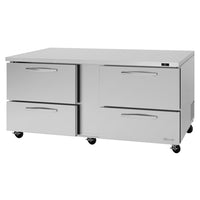 Turbo Air PRO Series 72-5/8-Inch Two-Section Undercounter 4-Drawer Refrigerator