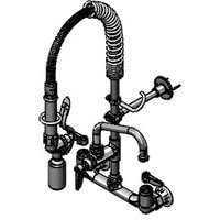Mini Pre-Rinse Wall Mount Unit with 8-Inch Swing Nozzle and 0.65 GPM Spray Valve