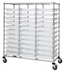Thumbnail image #1 for Quantum Mobile Triple-Bay Bin Cart with 33 Clear Bins, Chrome Plated Finish