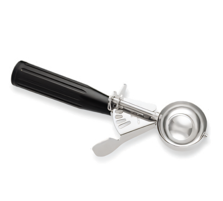 Product image #1 for Size 30 Stainless Steel Thumb Press Disher with Black Handle