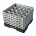 Thumbnail image #2 for Cambro Camrack® Full-Size 16-Compartment Glass Rack with 6 Soft Gray Extenders, Black