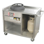 Thumbnail image #1 for Town Equipment 224800 Mobile Single-Chamber Gas Wok Range, 24-Inch Base, Stainless Steel, Manual Knobs