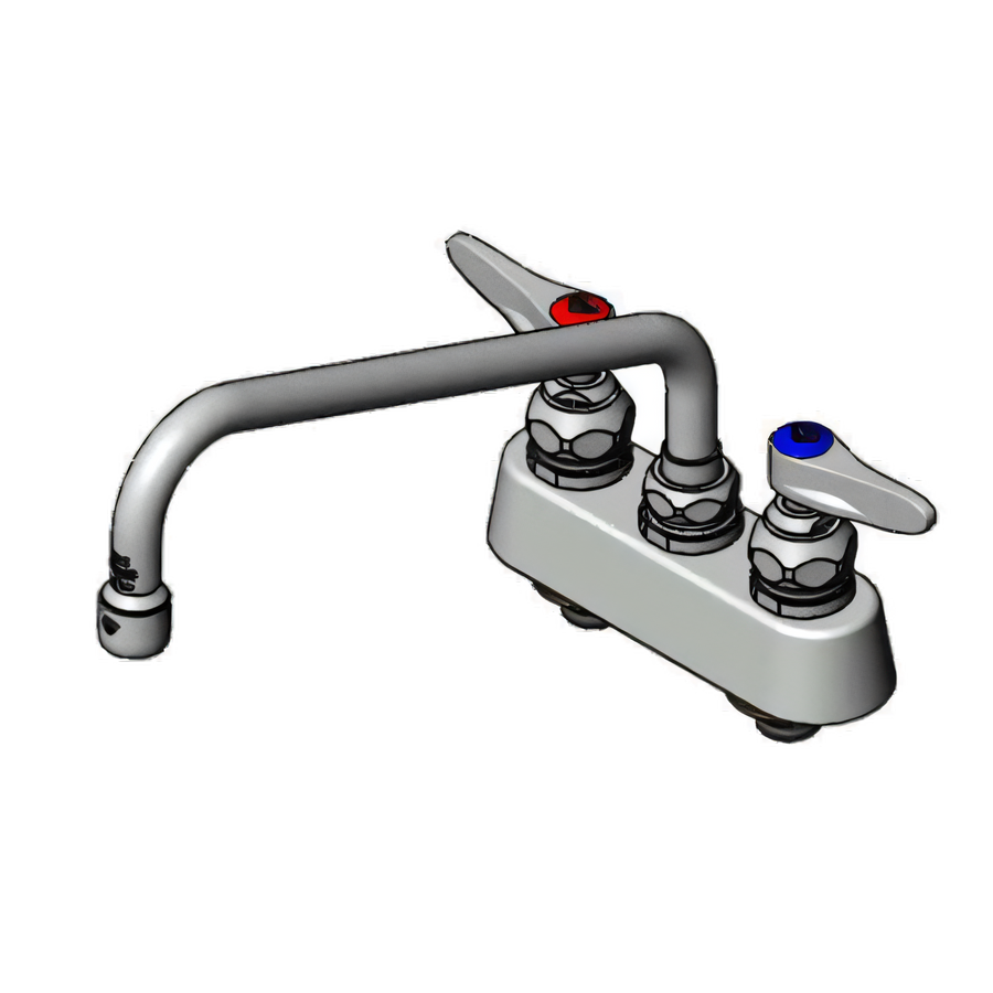 Product image #1 for T&S Brass B-1102 Deck-Mount Workboard Faucet with 10-Inch Swivel Nozzle