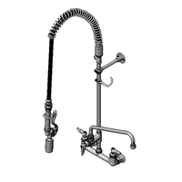 Wall-Mount Pre-Rinse Unit with Add-On Faucet, 8-Inch Centers, 12-Inch Swing Spout, 44-Inch Hose