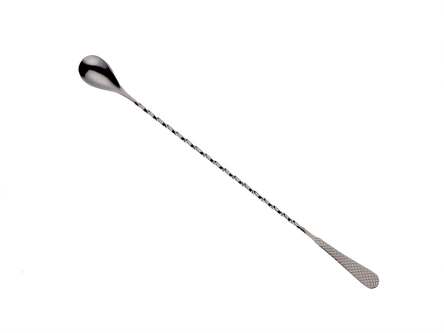 Product image #1 for Barfly Diamond Lattice Japanese Style Bar Spoon, 13-3/16 Inch, Gun Metal Black Finish