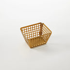 Thumbnail image #1 for American Metalcraft LFRYG54 Rectangular Gold Laser-Cut Stainless Steel Fry Basket, 5 x 4 x 3 Inches Case of 48