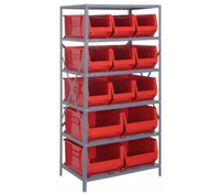 Quantum Heavy Duty Stationary Wire Shelving Unit with 13 Storage Bins, 36 x 24 x 75 Inches