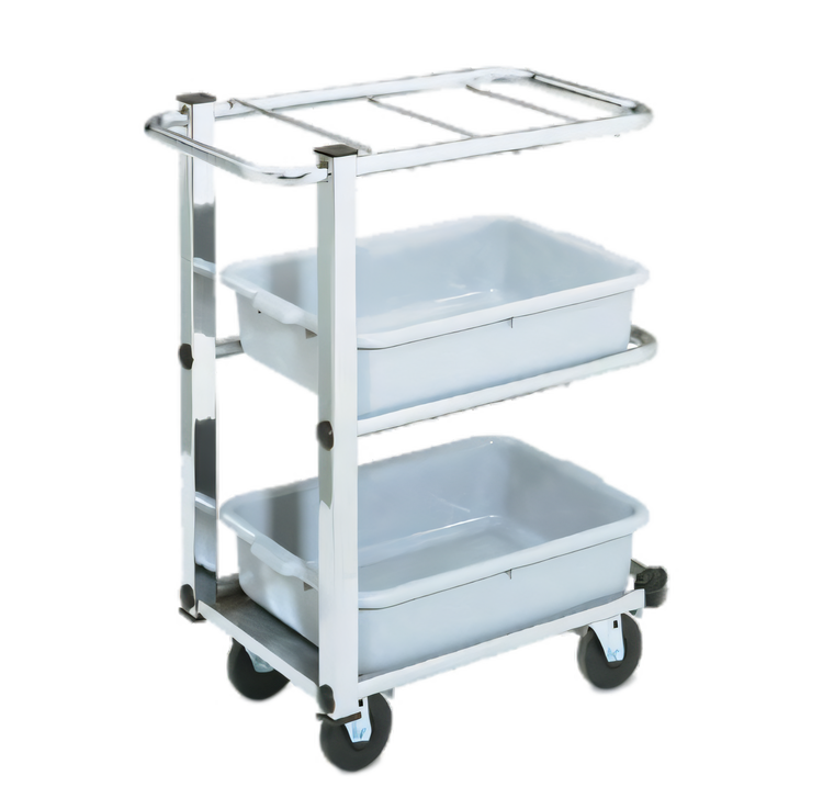 Product image #1 for Vollrath Single-Cantilever 3-Shelf Bussing Cart with Chrome Shelves and 4-Inch Swivel Casters
