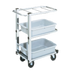Thumbnail image #1 for Vollrath Single-Cantilever 3-Shelf Bussing Cart with Chrome Shelves and 4-Inch Swivel Casters