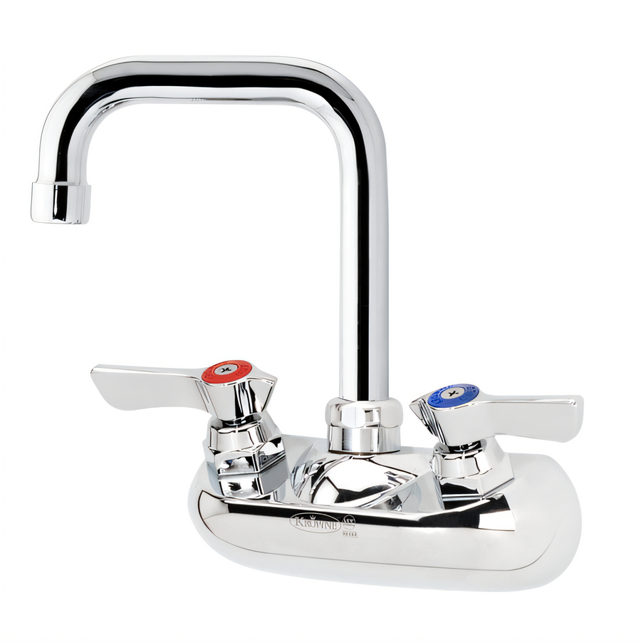 Product image #1 for Krowne Silver Series Wall-Mount Commercial Faucet with 4-Inch Centers and 4-1/2-Inch Double Bend Spout