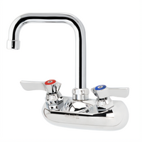 Krowne Silver Series Wall-Mount Commercial Faucet with 4-Inch Centers and 4-1/2-Inch Double Bend Spout