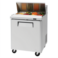 Turbo Air M3 Series Sandwich/Salad Prep Table Refrigerator, 27.5 Inch, 1 Door, 8-Pan Top, Rear-Mount Self-Contained