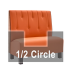 Thumbnail image #1 for ATSMFG ATS AT&S-AHC-K42-RD GR6 Kevin Half Circle Booth, single, 48" x 90" x 48" long x 42" high, Raindrop back, removable sinuous spring seat with