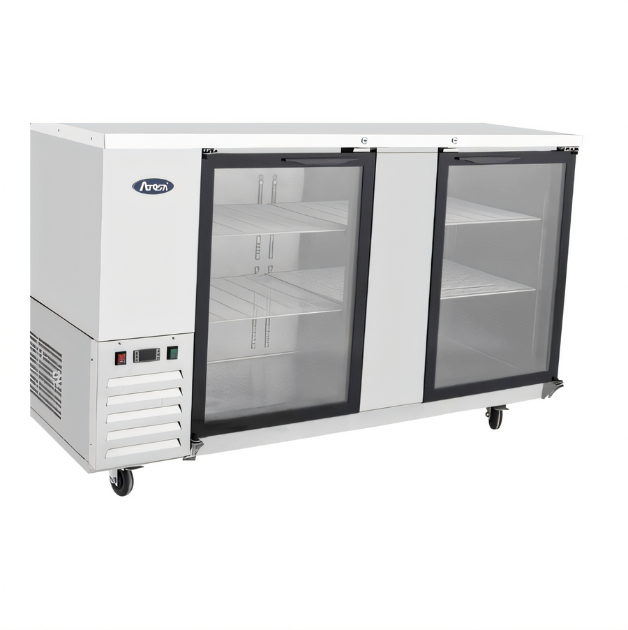 Product image #1 for Atosa 68-Inch Shallow Depth Two-Section Back Bar Cooler with Locking Glass Doors