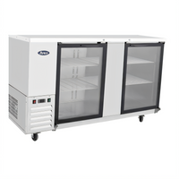 Atosa 68-Inch Shallow Depth Two-Section Back Bar Cooler with Locking Glass Doors