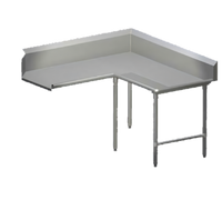 Pro-Bowl Corner Clean Dishtable, L-Shaped, Left-to-Right, 60 x 120 Inch, 14-Gauge Stainless Steel, 10-Inch Boxed Backsplash