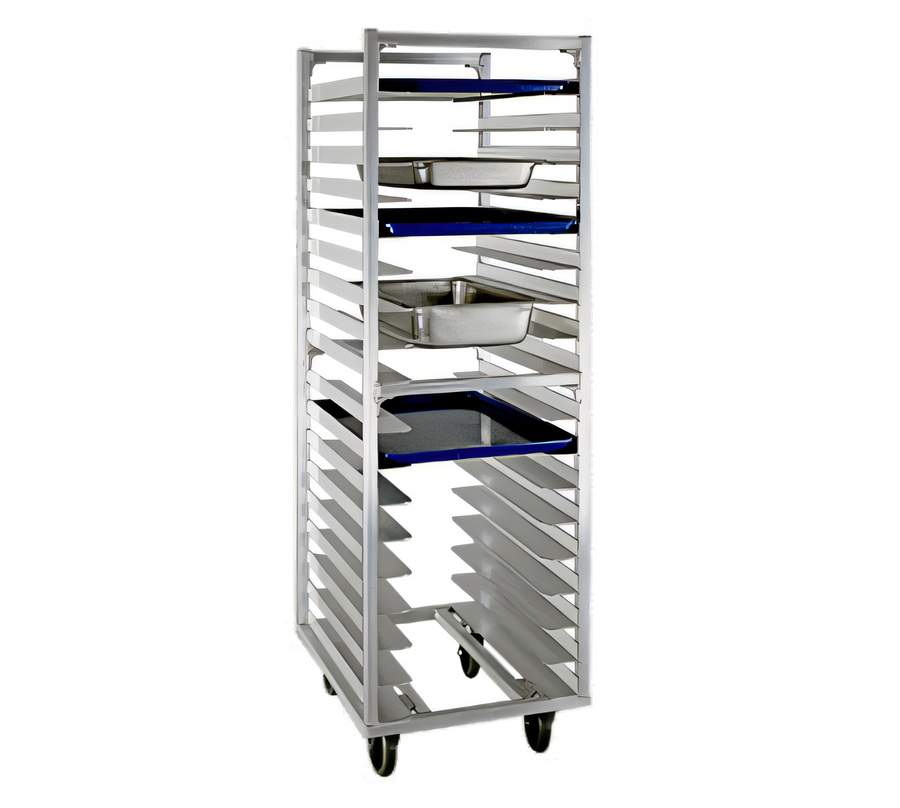 Product image #1 for Universal 64-Inch High Wide-Angle Roll-In Refrigerator/Proofer Rack for 18 Full-Size Pans, Open Frame Aluminum