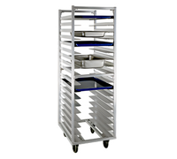 Universal 64-Inch High Wide-Angle Roll-In Refrigerator/Proofer Rack for 18 Full-Size Pans, Open Frame Aluminum