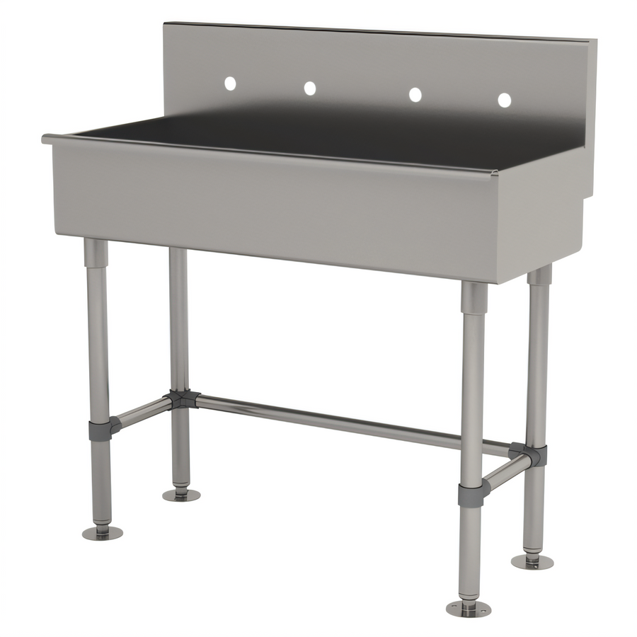Product image #1 for Advance Tabco 40-Inch Freestanding Multiwash Hand Sink with 16-Gauge 304 Stainless Steel and 2 Faucet Hole Sets