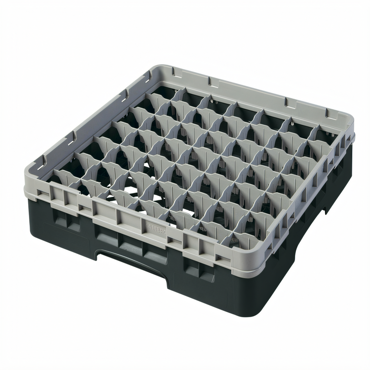 Product image #2 for Cambro Camrack® Full Size 49-Compartment Glass Rack with Soft Gray Extender, Black