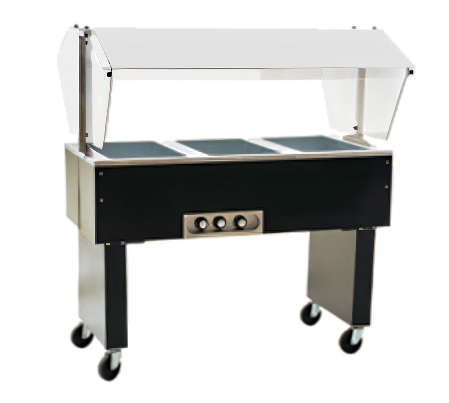 Product image #1 for Eagle Group Service Mate Deluxe Portable Buffet Hot Food Table, 3-Well, 48-Inch, 208V, 3-Phase, Open Base